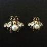 Pearl Bee Statement Gold Stud Earrings Image 4