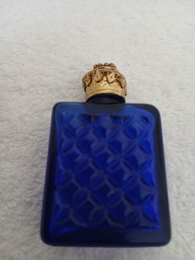 Vintage Cobalt Blue Glass Miniature Perfume Bottle