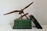 Vintage xl brass bald eagle on perch