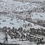 3 Matthaus Merian Antique Battle Engravings  17th Century Framed Set Image 7