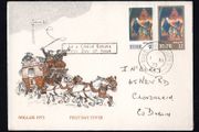 1973 Ireland Christmas Commemorative Stamp Addressed First Day Cover (FDC) with Baile Atha Cliath (Dublin) cancel