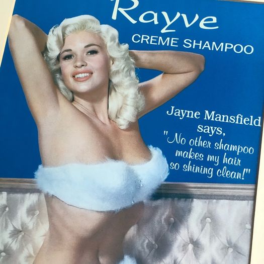 Framed Jayne Mansfield metal sign sales advert