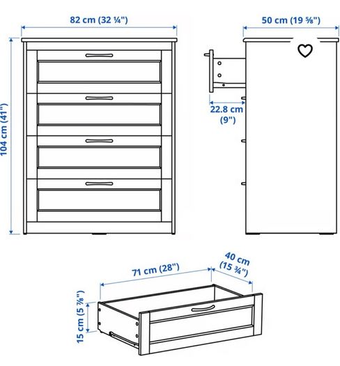 IKEA SONGESAND chest of 4 drawers