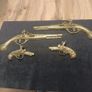 Brass decorative gun pistol set vintage wall decor High quality Image 9