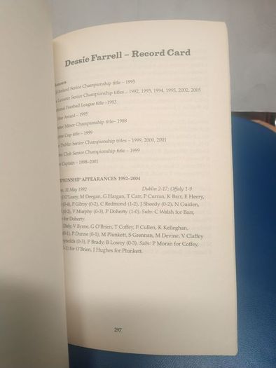 Signed Dessie Farrell autobiography