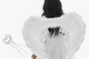 Angel Wings White Feather with Halo and Magic Wand
