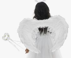Angel Wings White Feather with Halo and Magic Wand