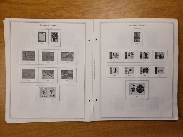 Poland 1946 -1983  Minkus Stamp album pages partially filled