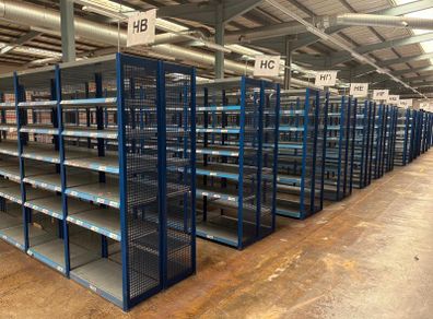 Used Metal Shelving Racking 6 Bays Joined