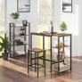 _Rectangular Bar Table with 3 Shelves, Kitchen Table, Kitchen Counter, Sturdy Metal Frame, 109 x 60 x 100 cm, Easy Assembly, Industrial Design, Vintage, Dark Brown Image 5