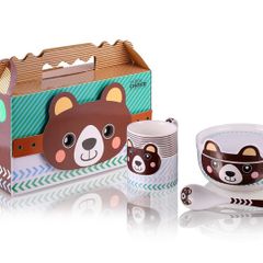 Porcelain Children Dinner 4pc Set Teddy Bear