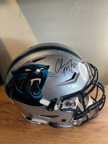 Christian McCaffery signed NFL Carolina Panthers Helmet