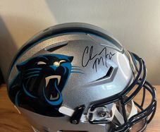 Christian McCaffery signed NFL Carolina Panthers Helmet