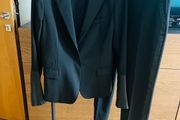 Pinko black suit with leather detail