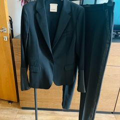 Pinko black suit with leather detail