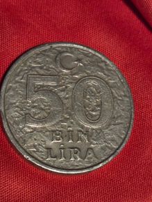 1999 50,000 Lira coin from Turkey
