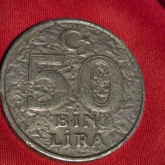 1999 50,000 Lira coin from Turkey