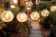 LED String Lights Outdoor 32ft, Waterproof String Light Mains Powered, Garden Festoon Light Outdoor with 25+3 2700K Plastic Bulbs for Outside Decoration Pergola Veranda Patio Party Balcony (FREE POSTAGE)