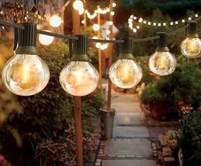 LED String Lights Outdoor 32ft, Waterproof String Light Mains Powered, Garden Festoon Light Outdoor with 25+3 2700K Plastic Bulbs for Outside Decoration Pergola Veranda Patio Party Balcony (FREE POSTAGE)