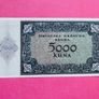 Croatia  5000  Kuna  1943  Pick  14a Scarce  Watermark - Star In Circle Pattern.  Unc Image 2