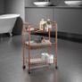 Lugano 3-Tier Rolling Cart, Copper, Steel, 41 x 23 x 63cm Image 2