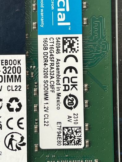 Crucial 32Gb ddr4 laptop ram kit