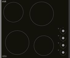 Ceramic Hob 60cm Rotary Control 4 Zone Black
