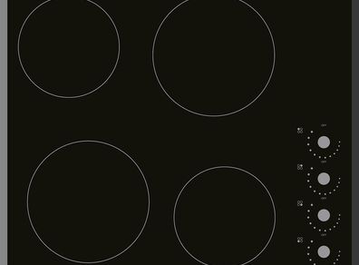 Ceramic Hob 60cm Rotary Control 4 Zone Black