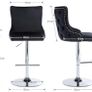 Set of 2 Velvet Bar Stools Height Adjustable Modern Counter Stools with Backrest Kitchen Stool Rotatable Image 2
