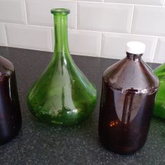 Halloween Decorations - 4 glass bottles/jars