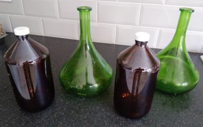 Halloween Decorations - 4 glass bottles/jars