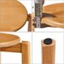 4pcs Solid Wood Round Stool, Shoes change Stool, Dressing Stool, Small stool, Stackable Stools for Living Room, Dining Room, Kitchen, Classroom, 27/27/45CM Natural Color Image 7