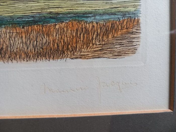 Sketch, 'Eglise de Chailly' signed Maurice Jacques