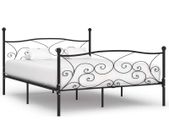 Bed Frame with Slatted Base Black Metal 180x200 cm
