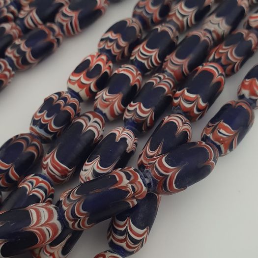Antique Venetian Style Blue Trade Glass Beads Necklace Strands