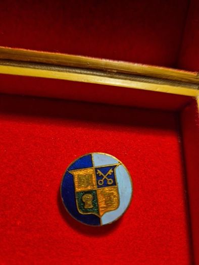 Vintage St Marys College Cheltenham Fattorini Enamel Pin Badge Coat of Arms