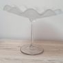 Frosted Glass & Clear Pedestal Bowl Fruit Centerpiece Display/Cake stand Image 2