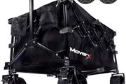Festival Trolley on Wheels, Folding Wagon, Portable Camping Cart, Collapsible Foldable Trolly for Beach Outdoor Garden Picnic Shopping Fishing, Wide Wheels, Adjustable Handle, Black