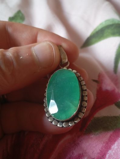 emerald pendant 925 silver