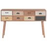 Console Table with 8 Drawers 120x30x76 cm Solid Pinewood Image 3