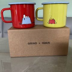 Grind x Peanuts Snoopy Enamel Mugs Cups Set. Limited Edition