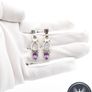 Vintage 925 Sterling Silver Moonstone Amethyst Earrings Image 6