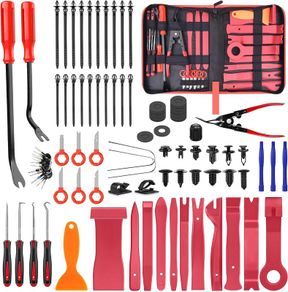 330Pcs Trim Removal Tool, Car Panel Door Radio Removal Kit, Auto Push Pin Bumper Retainer Clip Set, Auto Clip Pliers Fastener Remover Pry Tool Set with Storage Bag