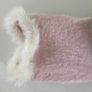 Pink fluffy jumper with white faux fur collar Image 3