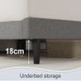Double Bed Frame, Light Grey, Upholstered Wooden Slat Bed Frame with Headboard Image 5