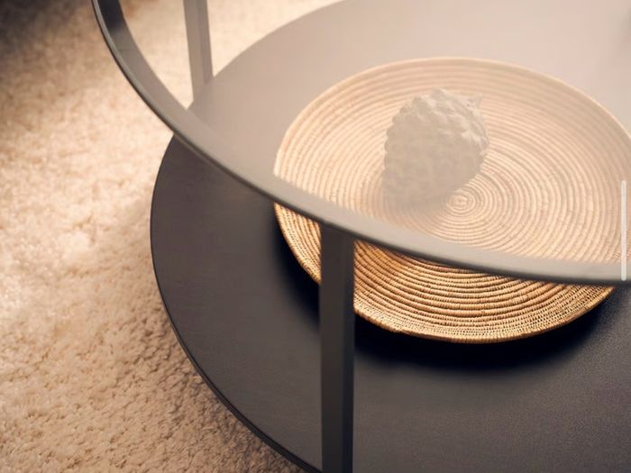 Black round coffee table