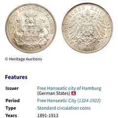 Coin - 5 Mark 1896 Replica