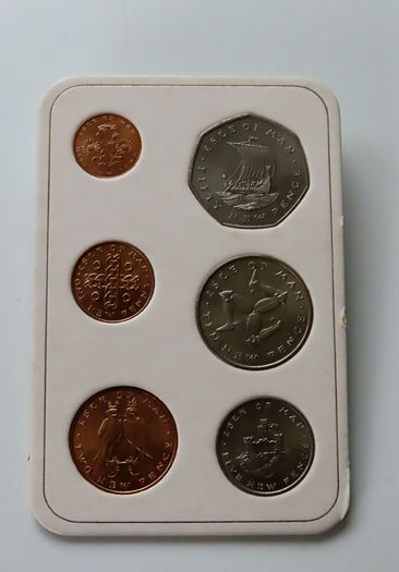 Isle of Man First decimal coin set 1971 | Pobjoy Mint 6 coins with card