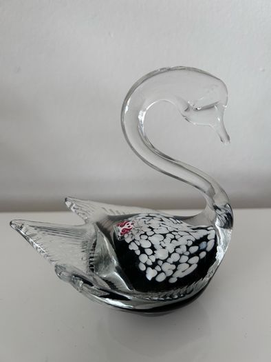 1970s Finnish art glass swan by Studiolasi