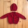 Merino Wool Baby Cardigan and Hat Image 2